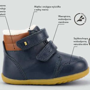 Buty zimowe dziecięce Bobux Timber Arctic Navy 635903B