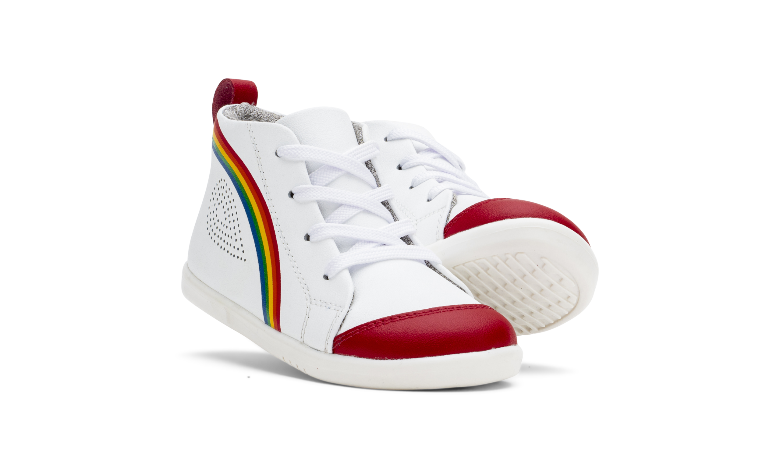 Buty dziecięce Bobux Alley-Oop White+Red+Rainbow 731512