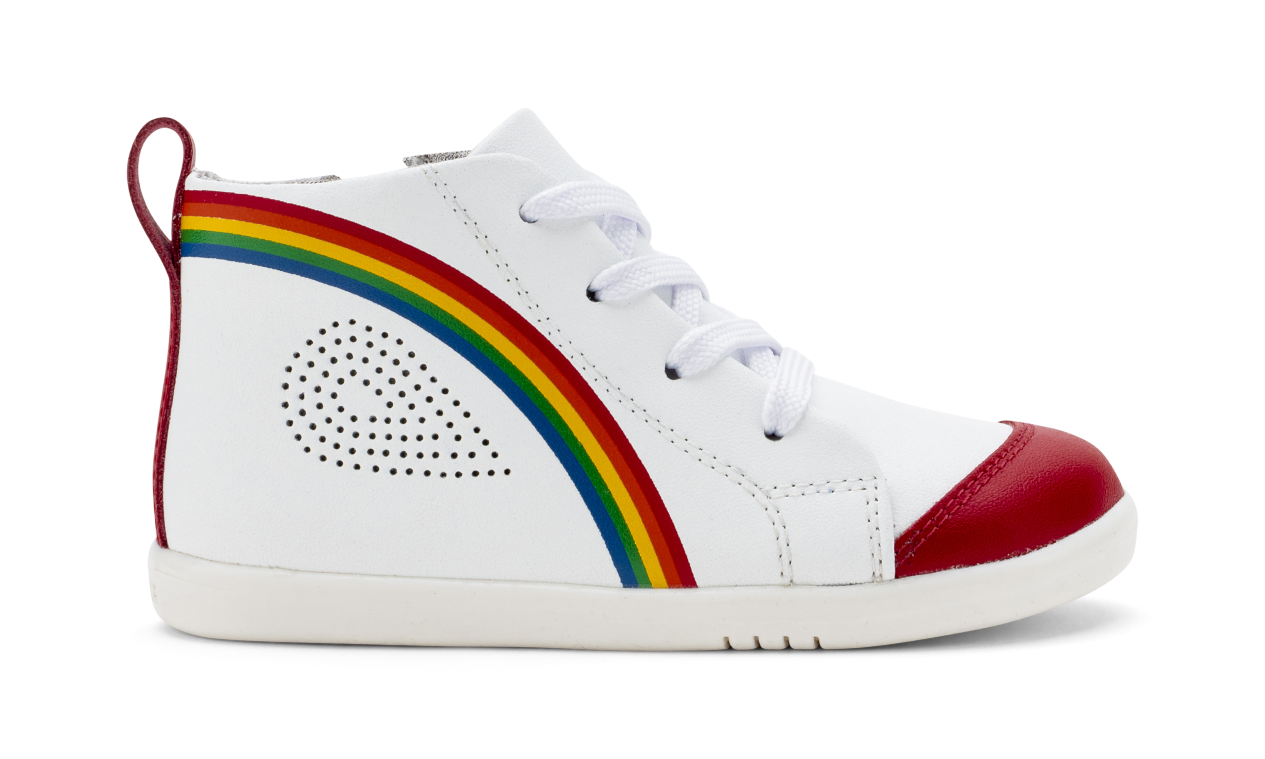 Buty dziecięce Bobux Alley-Oop White+Red+Rainbow 731512