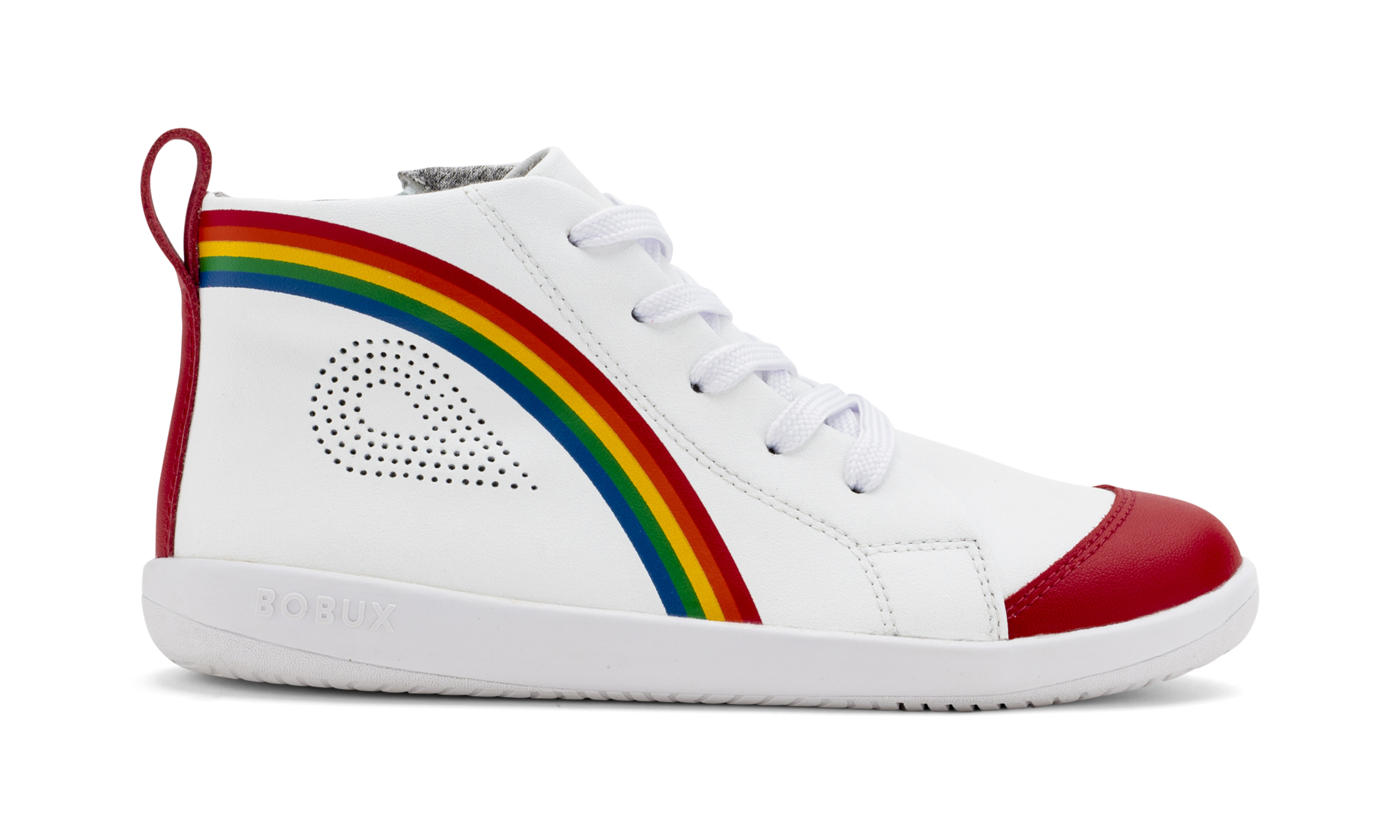 Buty dziecięce Bobux Alley-Oop White+Red+Rainbow 731512