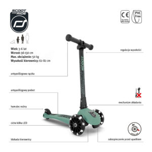 Scoot and ride HIGHWAYKICK 3 LED - Forest