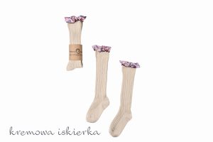 Podkolanówki Mama's Feet Zaczarowany ogród Kremowa Iskierka