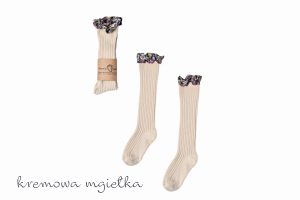 Podkolanówki Mama's Feet Zaczarowany ogród Kremowa Mgiełka
