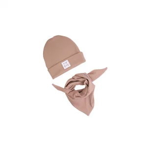 Czapka z chustą na szyję UL&KA beige Line