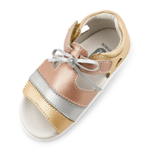 Sandały Bobux Mirror Pale Gold + Rose Gold Stripe 633433