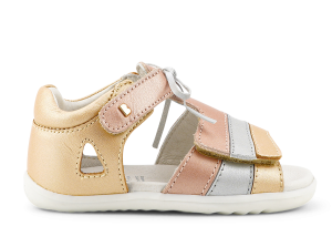 Sandały Bobux Mirror Pale Gold + Rose Gold Stripe 633433