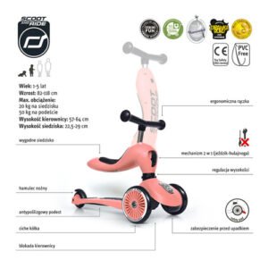 Scoot and ride HIGHWAYKICK 1 - Peach