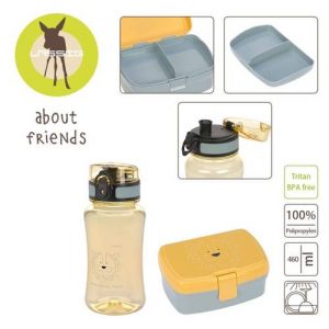 Lassig Lunchbox+ Tritanowy bidon 460ml About Friends Lew