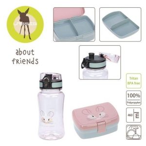 Lassig Zestaw na lunch Lunchbox + Tritanowa butelka – bidon 460 ml About Friends Szynszyla