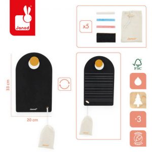 Janod Przenośna dwustronna tablica z akcesoriami 3+
