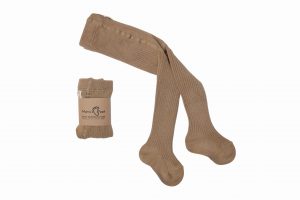 Rajstopy dziecięce Mama's feet Beżowe prążkowane