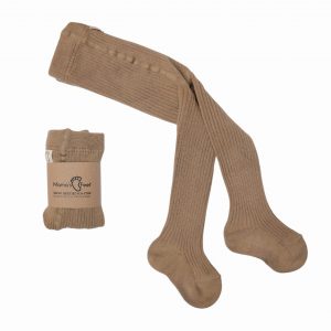 Rajstopy dziecięce Mama’s feet Beżowe prążkowane