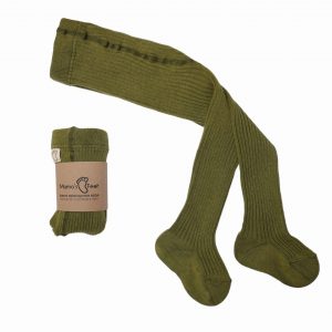 Rajstopy dziecięce Mama’s feet Khaki prążkowane