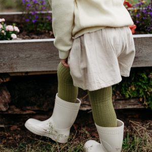 Rajstopy dziecięce Mama’s feet Khaki prążkowane