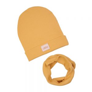 Czapka z kominem UL&KA Line Mustard