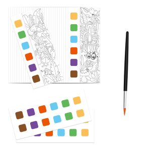 mierEdu Kieszonkowa kolorowanka akwarelowa z pędzelkiem- Zwierzątka