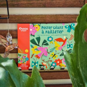 Auzou Brokatowy plakat z naklejkami Ptaki