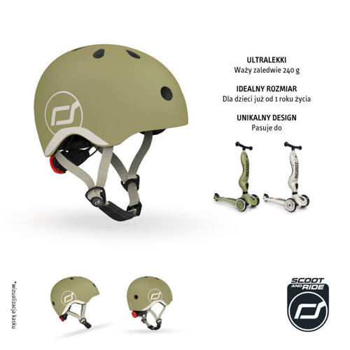 Scoot and Ride Kask XXS-S Olive - obrazek 3