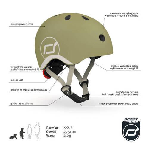 Scoot and Ride Kask XXS-S Olive - obrazek 2