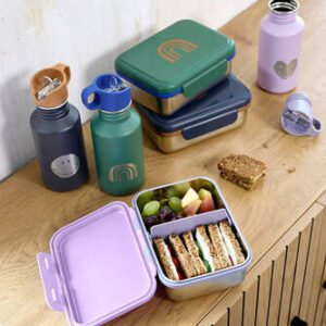 Lassig Lunchbox ze stali nierdzewnej Little Gang Rainbow green