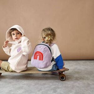 Lassig Plecak mini sztruks Little Gang Rainbow lilac