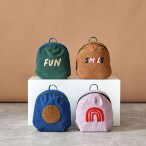 Lassig Plecak mini sztruks Little Gang Rainbow lilac