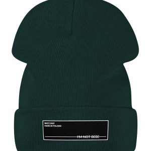 Czapka z kominem I’M NOT BEBE z ociepleniem Zielony