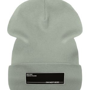 Czapka z kominem I’M NOT BEBE z ociepleniem Pistacja