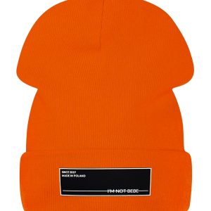 Czapka z kominem I’M NOT BEBE z ociepleniem Pomarańcz