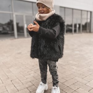 Czapka z kominem I'M NOT BEBE z ociepleniem Beż