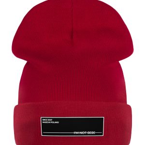 Czapka z kominem I’M NOT BEBE z ociepleniem Czerwony
