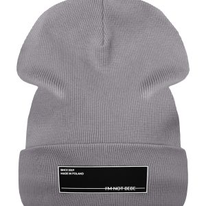 Czapka z kominem I’M NOT BEBE z ociepleniem Szary