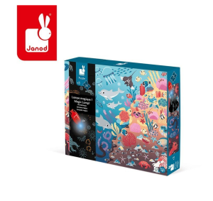 Janod Świecące puzzle z mini-lampką UV Ocean 24 elementy 3+