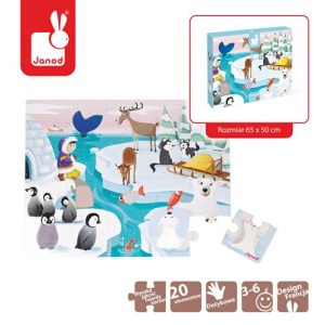 Janod Puzzle sensoryczne 20 elementów Lodowa kraina