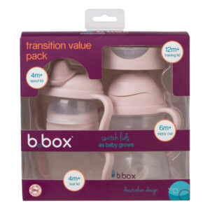 B.box Kubek do nauki picia dla dziecka – zestaw 4w1 240 ml Blush