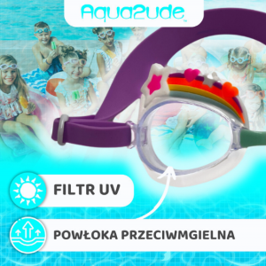 Okulary do pływania dla dzieci Aqua2ude Tęcza z gwiazdkami