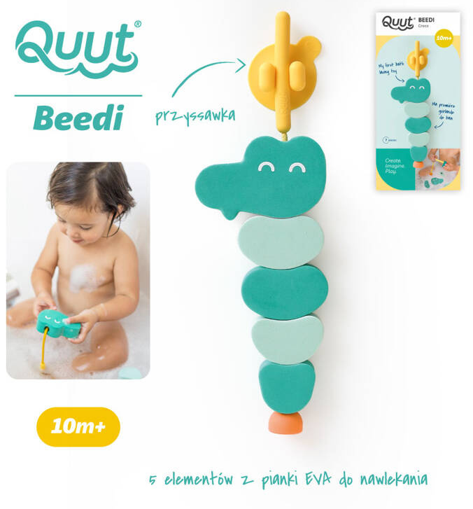 QUUT Klocki piankowe do nawlekania do kąpieli Beedi Croco