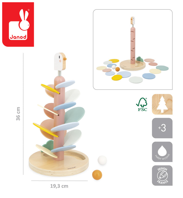 Janod Drewniany kulodrom Ptaszek Sweet Cocoon 3+ - obrazek 3