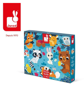 Janod Puzzle sensoryczne 20 elementów Leśne zwierzęta