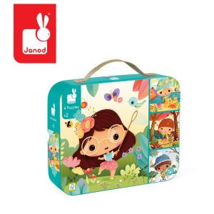 Janod Puzzle progresywne w walizce Pory roku 4 układanki – 6, 9, 12 i 16 elementów 2+