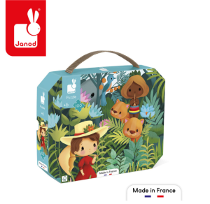 Janod Puzzle w walizce Obraz inspirowany twórczością Rousseau 100 elementów 6+ Made in France