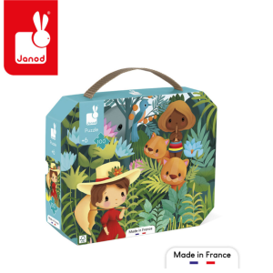 Janod Puzzle w walizce Obraz inspirowany twórczością Rousseau 100 elementów 6+ Made in France