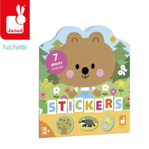 Janod Książeczka do wyklejania z naklejkami Las 18m+