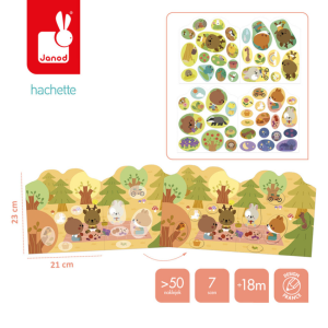 Janod Książeczka do wyklejania z naklejkami Las 18m+
