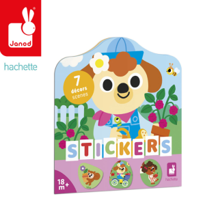 Janod Książeczka do wyklejania z naklejkami Ogród 18m+