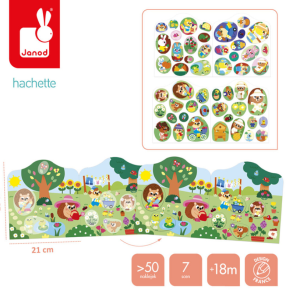 Janod Książeczka do wyklejania z naklejkami Ogród 18m+