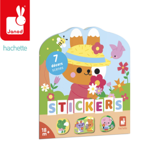 Janod Książeczka do wyklejania z naklejkami Wieś 18m+