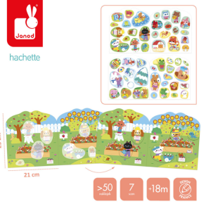 Janod Książeczka do wyklejania z naklejkami Wieś 18m+