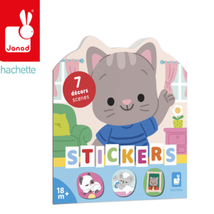 Janod Książeczka do wyklejania z naklejkami Dom 18m+