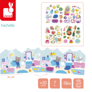 Janod Książeczka do wyklejania z naklejkami Dom 18m+